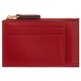 Back product shot of the Oroton Dylan Mini 4 Credit Card Zip Pouch in Dark Ruby and Pebble Leather for Women