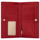 Internal product shot of the Oroton Dylan Soft Fold Wallet in Dark Ruby and Pebble Leather for Women