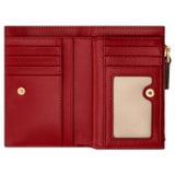 Internal product shot of the Oroton Dylan 10 Credit Card Zip Wallet in Dark Ruby and Pebble leather for Women