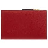 Back product shot of the Oroton Dylan 10 Credit Card Zip Wallet in Dark Ruby and Pebble leather for Women