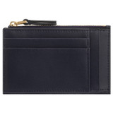 Back product shot of the Oroton Dylan Mini 4 Credit Card Zip Pouch in Dark Navy and Pebble Leather for Women