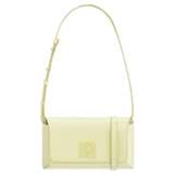 Front product shot of the Oroton Della Texture Small Baguette in Lemon Curd and Textured leather for Women