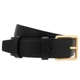 Front product shot of the Oroton Florence 35mm Belt in Black and Smooth leather for Women