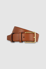 Front product shot of the Oroton Florence 35mm Belt in Cognac and Smooth leather for Women