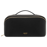 Front product shot of the Oroton Fife Medium Beauty Case in Black and Pebble leather for Women