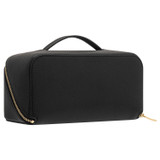 Back product shot of the Oroton Fife Medium Beauty Case in Black and Pebble leather for Women