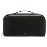 Front product shot of the Oroton Fife Large Beauty Case in Black and Pebble leather for Women