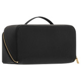 Back product shot of the Oroton Fife Large Beauty Case in Black and Pebble leather for Women
