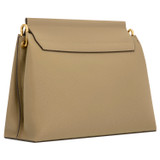 Back product shot of the Oroton Elm Medium Satchel Bag in Mushroom and Smooth Pebble Leather for Women