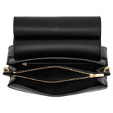 Internal product shot of the Oroton Elm Small Satchel Bag in Black and Smooth Pebble Leather for Women