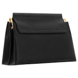 Back product shot of the Oroton Elm Small Satchel Bag in Black and Smooth Pebble Leather for Women