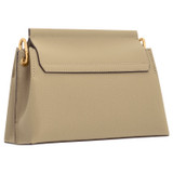 Back product shot of the Oroton Elm Small Satchel Bag in Mushroom and Smooth Pebble Leather for Women