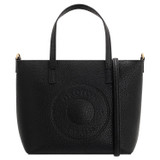 Front product shot of the Oroton Polly Small Tote in Black and Pebble Leather for Women