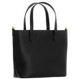 Back product shot of the Oroton Polly Small Tote in Black and Pebble Leather for Women
