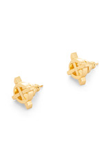 Front product shot of the Oroton Leah Stud Earrings in Gold and Stainless Steel for Women