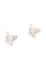 Front product shot of the Oroton Leah Stud Earrings in Silver and Stainless Steel for Women