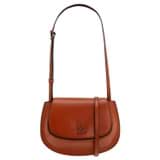 Front product shot of the Oroton Della Saddle Shoulder Bag in Syrup and Smooth leather for Women