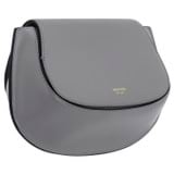 Back product shot of the Oroton Della Saddle Shoulder Bag in Grey Flannel and Smooth leather for Women
