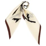 Front product shot of the Oroton Graphic Floral Scarf in Cream and 100% silk for Women