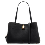 Front product shot of the Oroton Tate Three Pocket Day Bag in Black and Pebble leather for Women