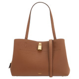 Front product shot of the Oroton Tate Three Pocket Day Bag in Brandy and Pebble leather for Women