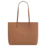 Front product shot of the Oroton Polly Medium Zip Tote in Tan and Pebble Leather for Women