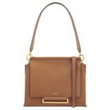 Front product shot of the Oroton Elm Medium Satchel Bag in Tan and Smooth Pebble Leather for Women