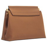 Back product shot of the Oroton Elm Medium Satchel Bag in Tan and Smooth Pebble Leather for Women