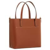 Back product shot of the Oroton Polly Smooth Small Tote in Cognac and Smooth leather fused with saffiano PU for Women