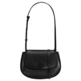Front product shot of the Oroton Della Saddle Shoulder Bag in Black and Smooth leather for Women