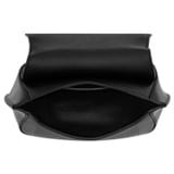 Internal product shot of the Oroton Della Saddle Shoulder Bag in Black and Smooth leather for Women