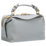 Back product shot of the Oroton Mica Mini Bowler

 in Mist and Pebble leather for Women