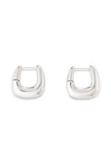 Front product shot of the Oroton Raelyn Hoops in Silver and Brass for Women