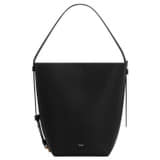 Front product shot of the Oroton Ellis Hobo in Black and Pebble leather for Women