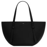 Front product shot of the Oroton Ellis Medium Tote in Black and Pebble leather for Women