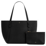 Front product shot of the Oroton Ellis Medium Tote in Black and Pebble leather for Women