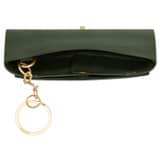 Internal product shot of the Oroton Margot Keyring Pouch in Moss and Pebble leather for Women