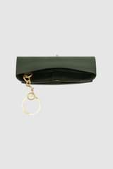 Internal product shot of the Oroton Margot Keyring Pouch in Moss and Pebble leather for Women