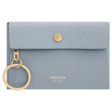 Front product shot of the Oroton Margot Keyring Pouch in Dusk Blue and Pebble leather for Women