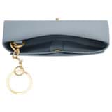 Internal product shot of the Oroton Margot Keyring Pouch in Dusk Blue and Pebble leather for Women