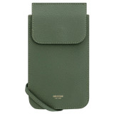 Front product shot of the Oroton Margot Phone Crossbody in Moss and Pebble leather for Women