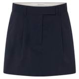 Front product shot of the Oroton Mini Trouser Skirt in North Sea and 98%  wool, 2% elastane for Women