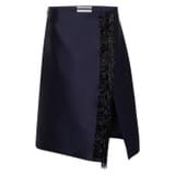 Front product shot of the Oroton Wrap Skirt With Fringe Beading in North Sea and 85% polyester, 15% silk for Women