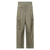 Front product shot of the Oroton Cargo Pant in Sage and 100% cotton for Women
