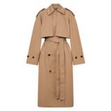 Front product shot of the Oroton Trench in Dark Camel and 65% polyester, 35% cotton for Women
