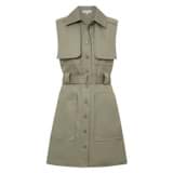 Front product shot of the Oroton Shirt Dress in Sage and 100% cotton for Women