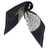 Front product shot of the Oroton Snowball Silk Scarf in North Sea and 100% silk for Women