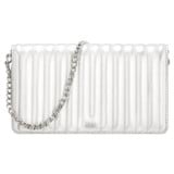 Front product shot of the Oroton Fay Medium Chain Crossbody in Silver and Metallic Leather for Women