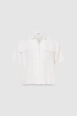 Front product shot of the Oroton Handkerchief Shirt in White and 100% linen for Women