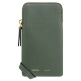 Front product shot of the Oroton Lilly Phone Crossbody in Fern and Pebble leather for Women